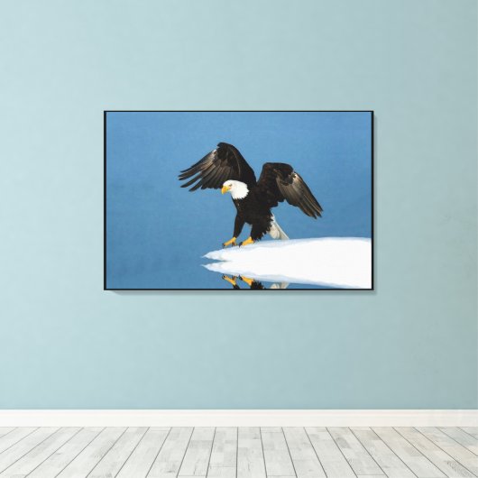 Toile Aigle de chaume sur glace enveloppé (Insitu (Plancher de Bois))