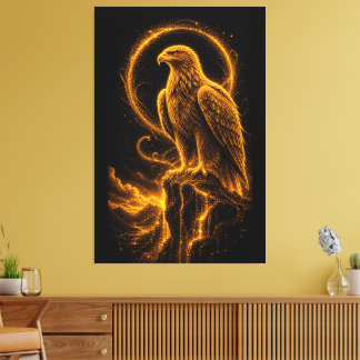 Toile Aigle doré majestueux lumineux céleste