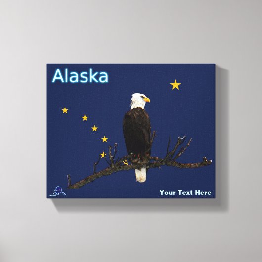 Toile Aigle Et Drapeau De L'Alaska (Recto)