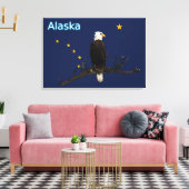 Toile Aigle Et Drapeau De L'Alaska (Insitu(Salon))