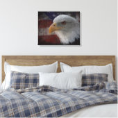 Toile Aigle et drapeau patriotiques (Insitu(Chambre))