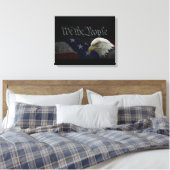 Toile Aigle et drapeau patriotiques (Insitu(Chambre))