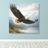 Toile Aigle faune volant lac (Insitu (Plancher de Bois))