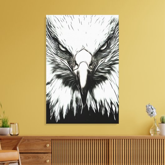 Toile Aigle noir et blanc tendance (Insitu(Salon))