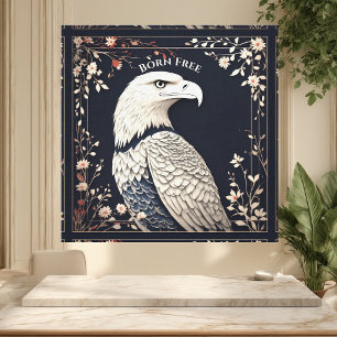 Toile Aigle patriotique en ivoire doux Art de l'hérita