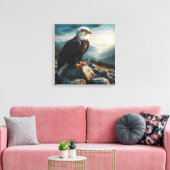 Toile Aigle perché sur le terrain rocheux (Insitu(Salon))