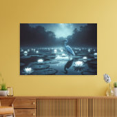 Toile Aigrette blanche et nénuphars dans un étang (Insitu(Salon))