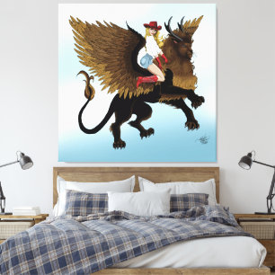 Toile Aile de Lionne Griffon de Cowgirl Occidental Fanta