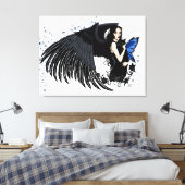 Toile Ailes d'ange gothiques Chat noir Fée bleue (Insitu(Chambre))