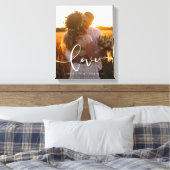 Toile Aimer calligraphie moderne superposer photo mariag (Insitu(Chambre))