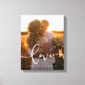 Toile Aimer calligraphie moderne superposer photo mariag (Recto)