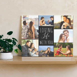 Toile Aimer la vie avec vous 7 montage photo - Noir