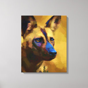 Toile Aimer l'art du chien sauvage africain