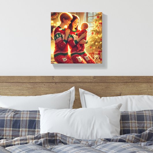 Toile "Aimer les mamans et le bébé devant l'arbre de Noë (Insitu(Chambre))