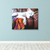 Toile Aimer Pitbull Chien Dormir sur le canapé (Insitu (Plancher de Bois))