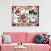 Toile Ajouter 8 Photos Rose Gold Texture motif floral (Insitu(Salon))