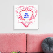 Toile Ajouter un message spécial Photo Red Hearts (Insitu(Salon))