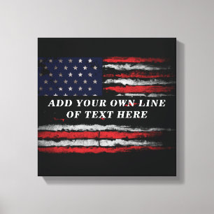 Toile Ajouter votre propre texte sur grunge American fla
