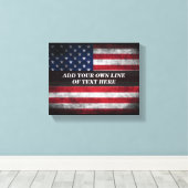 Toile Ajouter votre texte sur le drapeau américain (Insitu (Plancher de Bois))