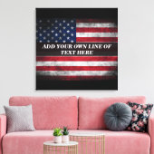 Toile Ajouter votre texte sur le drapeau américain (Insitu(Salon))