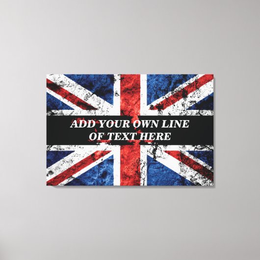 Toile Ajouter votre texte sur le drapeau anglais Jeu d'o (Recto)