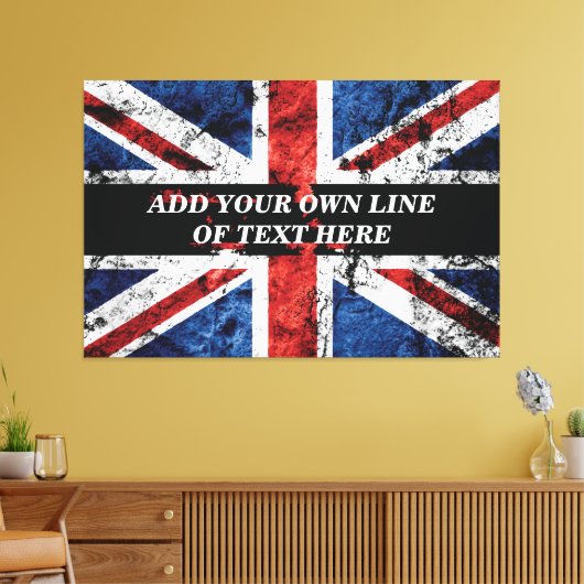 Toile Ajouter votre texte sur le drapeau anglais Jeu d'o (Insitu(Salon))