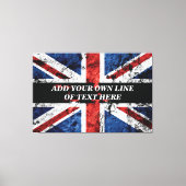 Toile Ajouter votre texte sur le drapeau anglais Jeu d'o (Recto)