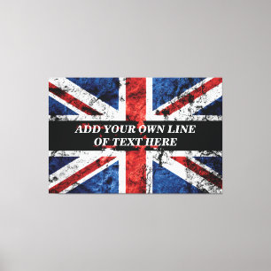 Toile Ajouter votre texte sur le drapeau anglais Jeu d'o