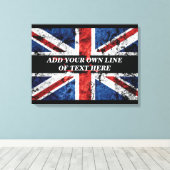 Toile Ajouter votre texte sur le drapeau anglais Jeu d'o (Insitu (Plancher de Bois))