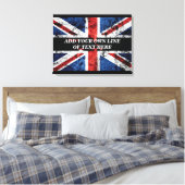 Toile Ajouter votre texte sur le drapeau anglais Jeu d'o (Insitu(Chambre))