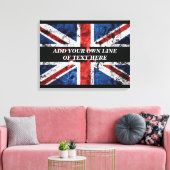 Toile Ajouter votre texte sur le drapeau anglais Jeu d'o (Insitu(Salon))