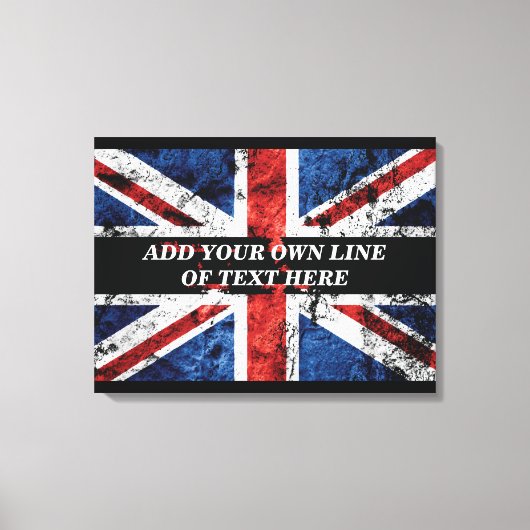 Toile Ajouter votre texte sur le drapeau anglais Jeu d'o (Recto)