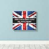 Toile Ajouter votre texte sur le drapeau anglais Jeu d'o (Insitu (Plancher de Bois))