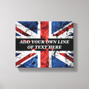 Toile Ajouter votre texte sur le drapeau anglais Jeu d'o