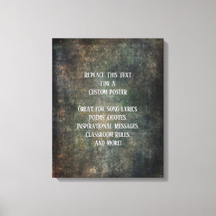 Toile Ajoutez Votre Citation de Texte Chaud Foncé Textur