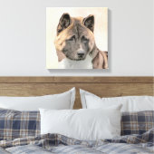 Toile Akita Peinture - Cute Original Chien Art (Insitu(Chambre))