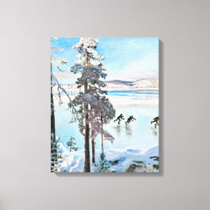 Toile Akseli Gallen-Kallela - Patineurs près de la rive