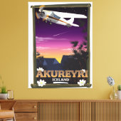 Toile Akureyri Islande affiche voyage (Insitu(Salon))