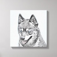 Alaskan Klee Kai Peinture - Cute Original Chien Ar