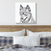 Toile Alaskan Klee Kai Peinture - Cute Original Chien Ar (Insitu(Chambre))