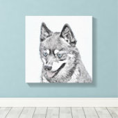 Toile Alaskan Klee Kai Peinture - Cute Original Chien Ar (Insitu (Plancher de Bois))