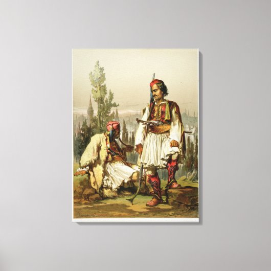 Toile Albanais, mercenaires dans l'armée ottomane, pub.  (Recto)