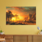 Toile ALBERT BIERSTADT - Des émigrants traversant les pl (Insitu(Salon))