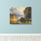 Toile Albert Bierstadt - Indiens pêche à la traîne (Insitu (Plancher de Bois))