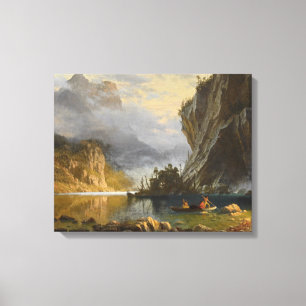 Toile Albert Bierstadt - pêche de lance d'Indiens