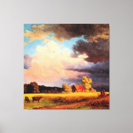 Toile Albert Bierstadt peinture, Paysage bavarois (Recto)