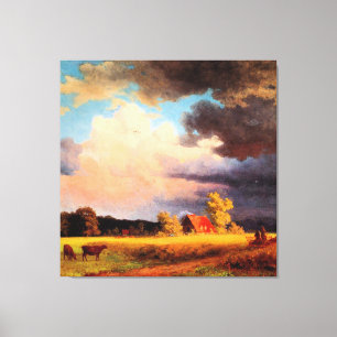 Toile Albert Bierstadt peinture, Paysage bavarois