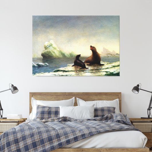 Toile Albert Bierstadt peinture, Phoques (Insitu(Chambre))