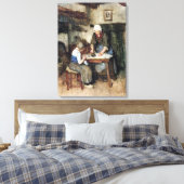 Toile Albert Neuhuys Intérieur avec une femme de repassa (Insitu(Chambre))