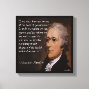 Toile Alexander Hamilton "Chef Ennemi" Citation Imprimée